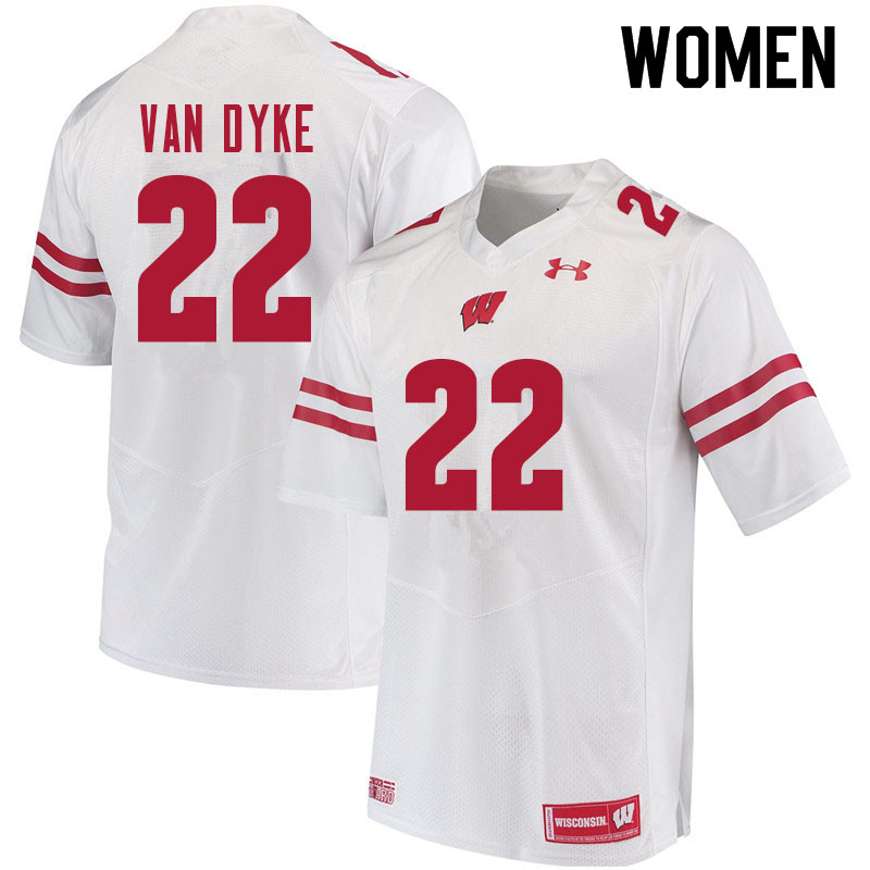 Wisconsin Badgers Women's #22 Jack Van Dyke NCAA Under Armour Authentic White College Stitched Football Jersey VQ40V04UV